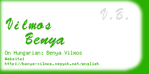 vilmos benya business card